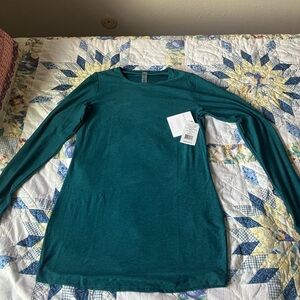 Maternity Beyond the Bump Beyond Yoga prenatal Teal Long Sleeve Top